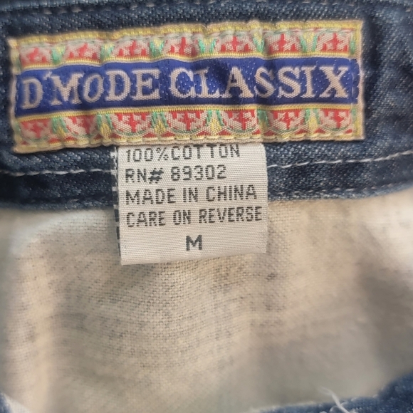 D Mode Classix Vintage 80s Western Womens Button Front Top Size‎ Medium - Picture 3 of 11